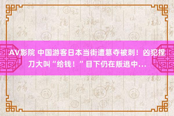 AV影院 中国游客日本当街遭篡夺被刺！凶犯捏刀大叫“给钱！”目下仍在叛逃中…