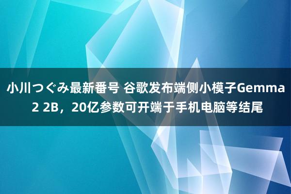 小川つぐみ最新番号 谷歌发布端侧小模子Gemma 2 2B，20亿参数可开端于手机电脑等结尾