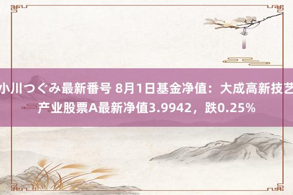 小川つぐみ最新番号 8月1日基金净值：大成高新技艺产业股票A最新净值3.9942，跌0.25%