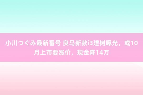 小川つぐみ最新番号 良马新款i3建树曝光，或10月上市要涨价，现金降14万