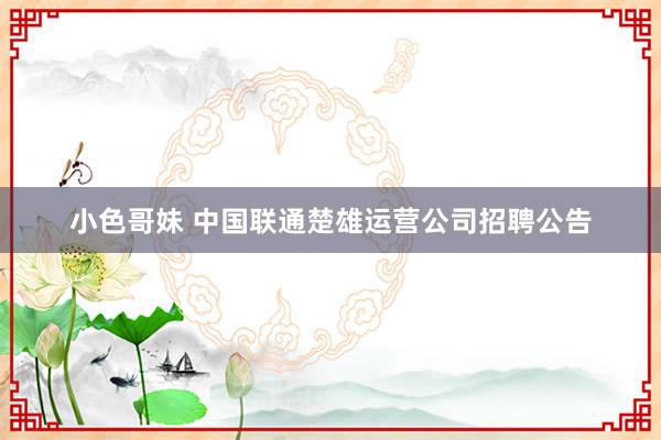 小色哥妹 中国联通楚雄运营公司招聘公告