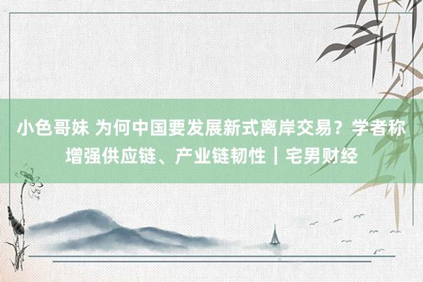 小色哥妹 为何中国要发展新式离岸交易？学者称增强供应链、产业链韧性｜宅男财经
