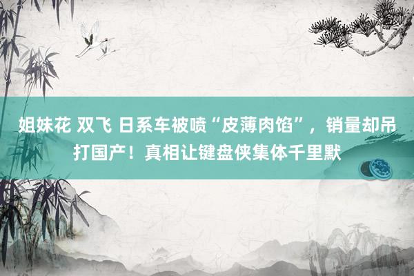 姐妹花 双飞 日系车被喷“皮薄肉馅”，销量却吊打国产！真相让键盘侠集体千里默